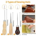 thumbnail image 5 of PrePat 48 Pcs Sewing Kit Awl Leather Hand Stitcher Repair Set Heavy Duty Thread Needles, 5 of 9