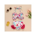 thumbnail image 3 of Gzhioc Sister Matching Swimwear, Heart Print Bowknot One-Piece Bikini/Halter Crop Tops and Ruffles Shorts Swimsuit Set Gift, 3 of 8