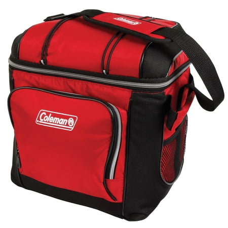 Coleman 30 Can Soft Sided Cooler Bag with Liner, Red