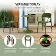 thumbnail image 6 of WestinTrends Playa 3-Piece Round Metal Bistro Dining Table Set And Stackable Resin Patio Dining Arm Chairs, Olive Green, 6 of 14