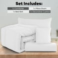 thumbnail image 2 of Lux Decor 4 Piece Twin Size Comforter Set - Ultra-Soft All-Season Bedding Set Includes Down Alternative Comforter, Pillow Sham, Decorative Cushion & Bed Skirt (White), 2 of 7