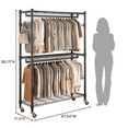 thumbnail image 3 of Legooin 450lbs Heavy-Duty Garment Rack, Adjustable Clothes Rack for Cloakroom Laundry Room, Black, 3 of 11