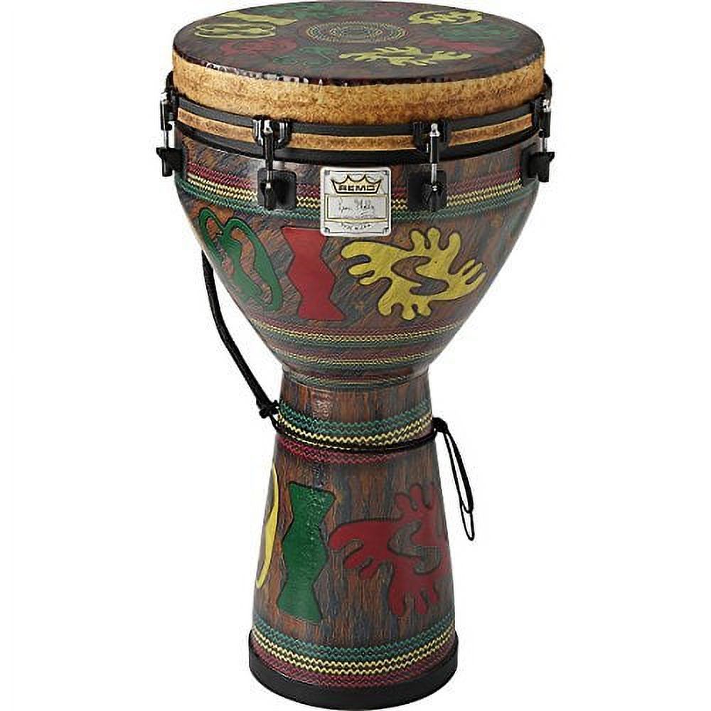 World Rhythm MDJ012 Jammer Swirl Djembé 9 Pouces - Djembé En Acajou Sculptée, Idéale Solo Ou Orchestre