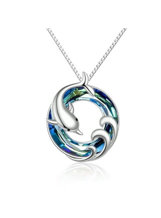 Nautical Jewelry Sterling Silver Dolphin and Hook Pendant PEDO22ss -  Churchwell's Jewelers