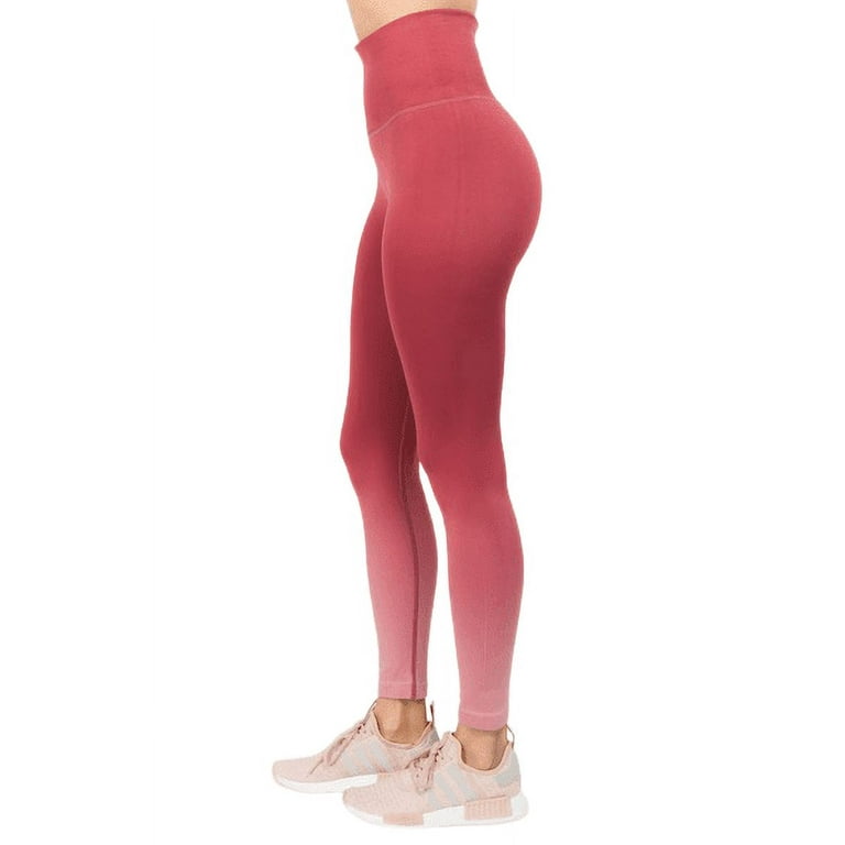 Women's Dip Dye High Rise Activewear Leggings, BRICK RED S 