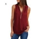 thumbnail image 3 of Qarigey Tops de otoño para mujer, camisa informal de poliéster con cremallera, ropa holgada de moda, blusa de gasa con cuello en V de Color sólido Prendas para la parte del cuerpo Vino rojo S Qarigey AP008956-01, 3 of 6