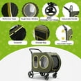thumbnail image 3 of ModFurne 2025 Upgraded Dog Stroller for Large & Medium Dogs，Pet Stroller for 2 Small Dogs with Detachable Carrier for Car Seat, Up to 90 lbs, Green, 3 of 9