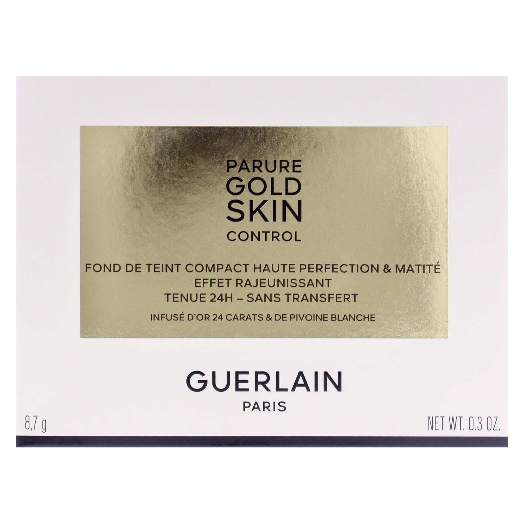Guerlain Parure Gold Skin Control Matte Compact Foundation - 1N Very Light Skin with Neutral Beige Undertones , 0.3 oz Foundation (Refillable)