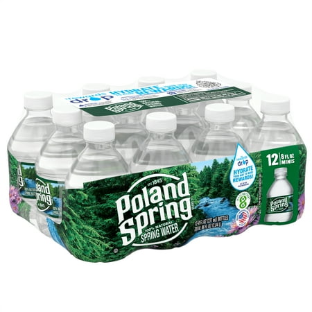 Poland Spring Maine Spring Water, 8 fl oz, 12-Pack Plastic Bottles