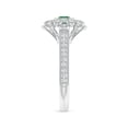 thumbnail image 3 of Angara Natural 0.33 Ct. Emerald with Diamond Vintage Inspired Ring in 14K White Gold for Women (Ring Size: 11.5), 3 of 10