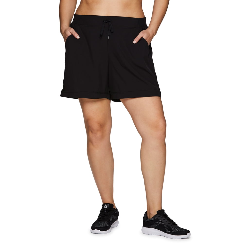 RBX RBX Active Women's Plus Size Ribbed Side Woven Walking Short With
