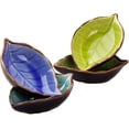 thumbnail image 4 of 4 Mini Sauce Bowls - Small Plates, Ceramic Sauce Bowls, Handmade Leaf Shape Sauce Bowls, Suitable for Kitchen, Dining Room (Light Yellow, Dark Blue, S, 4 of 5