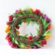 thumbnail image 2 of 3-color Tulip Wreath 20 inches Front Door Wreath with Green Leaves Wreath Artificial Spring Wreath Valentines Mother's Day Wreath, 2 of 4