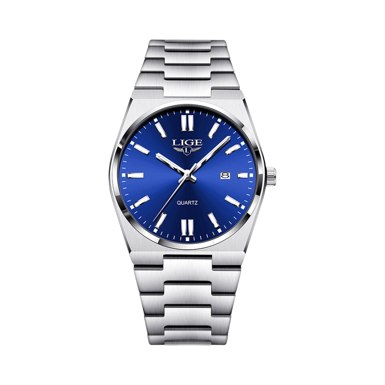 Resicozy Men Watch Quartz Watches Classic Numeral Watch for Business Casual Hands Mens Wrist Watches Silver#2