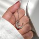 thumbnail image 4 of Colección Luna y Estrella Plata de Ley Collar con Colgante de Circonia Transparente Cadena de Ondas de Agua, 4 of 5