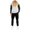 thumbnail image 2 of Wutalume Men's Fall and Winter Hooded Sports Set, Fleece-Lined Warm and Cozy Athletic Outfit with Pullover Hoodie and Jogger Pants,for Outdoor Activities and Gym Training,Khaki M, 2 of 5