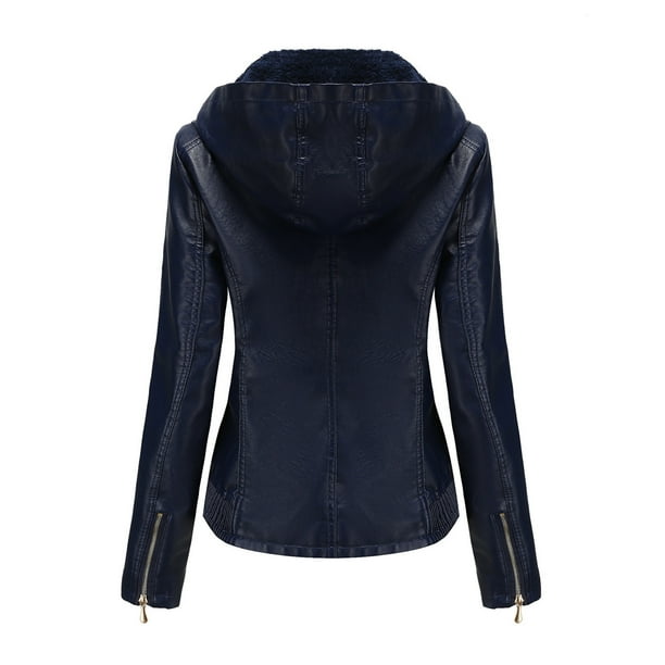 Veste simili cuir capuche femme deals