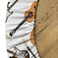thumbnail image 5 of Ambesonne Guitar Fitted Round Tablecloth, Realistic Instruments, 36"- 40" Diameter, Pale Orange Brown White, 5 of 5