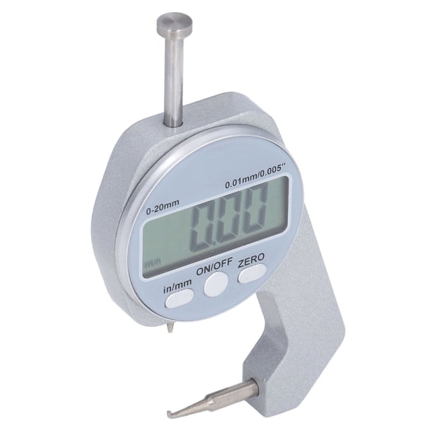Micrómetro, Mini 0-20 mm de Rango de Rango de espesor Pantalla digital LCD Grande para película para cuero para varios papeles