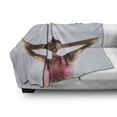 thumbnail image 3 of Fitness Soft Flannel Fleece Blanket, Athletic Model Woman Back View Set Goals and Crush Them Fit Female Body Form, Cozy Plush for Indoor and Outdoor Use, 50" x 60", Beige Pink Black, by Ambesonne, 3 of 6