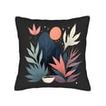 thumbnail image 4 of Stylish 18x18in Throw Pillow Covers Set of 2 - Whimsical Botanical Design with Colorful Leaves & Moon/Sun Motif for Couch Bed Car, 4 of 8