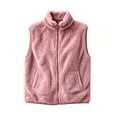 thumbnail image 5 of Hilenly Womens Lightweight Fleece Vest Sleeveless Zip Up Sherpa Jacket Stand Collar Fleece Gilet with Pockets, 5 of 8