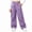 Purple, variant on HAOTAGS Girls Cargo Pants (5-15) Elastic Waist Long Pants with Multi-pockets Casual Workwear Khaki Size 7