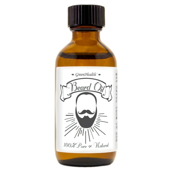 All Natural Beard Oil - 2 fl oz Amber Glass - 100% Pure Essential Oil Blends - Ready to use formula by Greenhealth