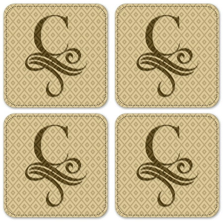 

Vinyl Drink Coasters - Set of 4 - Letter C Monogram