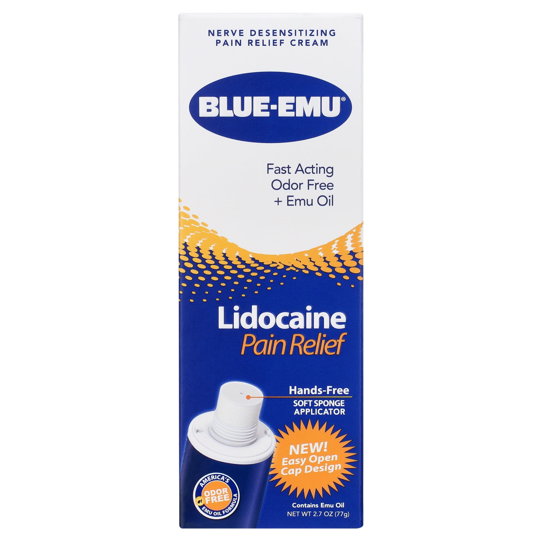 Blue-Emu Lidocaine Pain Relief Cream for Numbing Relief, 4% Lidocaine HCl, 2.7 oz