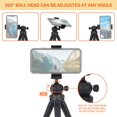 thumbnail image 3 of TEMOGU-Phone Tripod Camera Tripod Adjustable Mini Tripod Flexible Octopus Tripod with Wireless Remote for iPhone Android Small Camera Universal 360° Rotating Phone Camera Stand Holder, 3 of 4