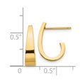 thumbnail image 3 of Primal Gold 14 Karat Yellow Gold Small J-Hoop Earrings, 3 of 3