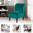 thumbnail image 6 of CJC Velvet Accent Chair Cover, Stretch Armless Chair Cover Slipper Chair Slipcover Furniture Protector with Elastic Bottom (Emerald Green), 6 of 7