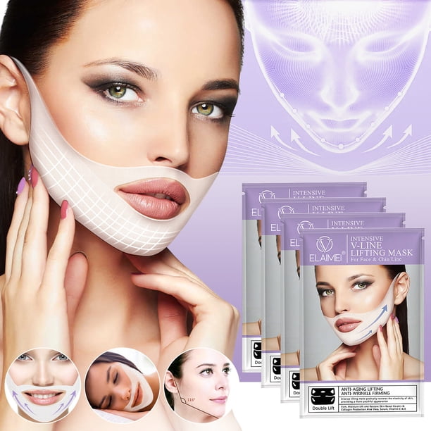 Fiudx Mascarilla V-Face, Mascarilla Reafirmante y Reafirmante, Mascarilla Facial Hidratante E Iluminadora, Cuidado de La Piel Antienvolvente, Rutina de Belleza Femenina, 3 Años de Duración Incluida.