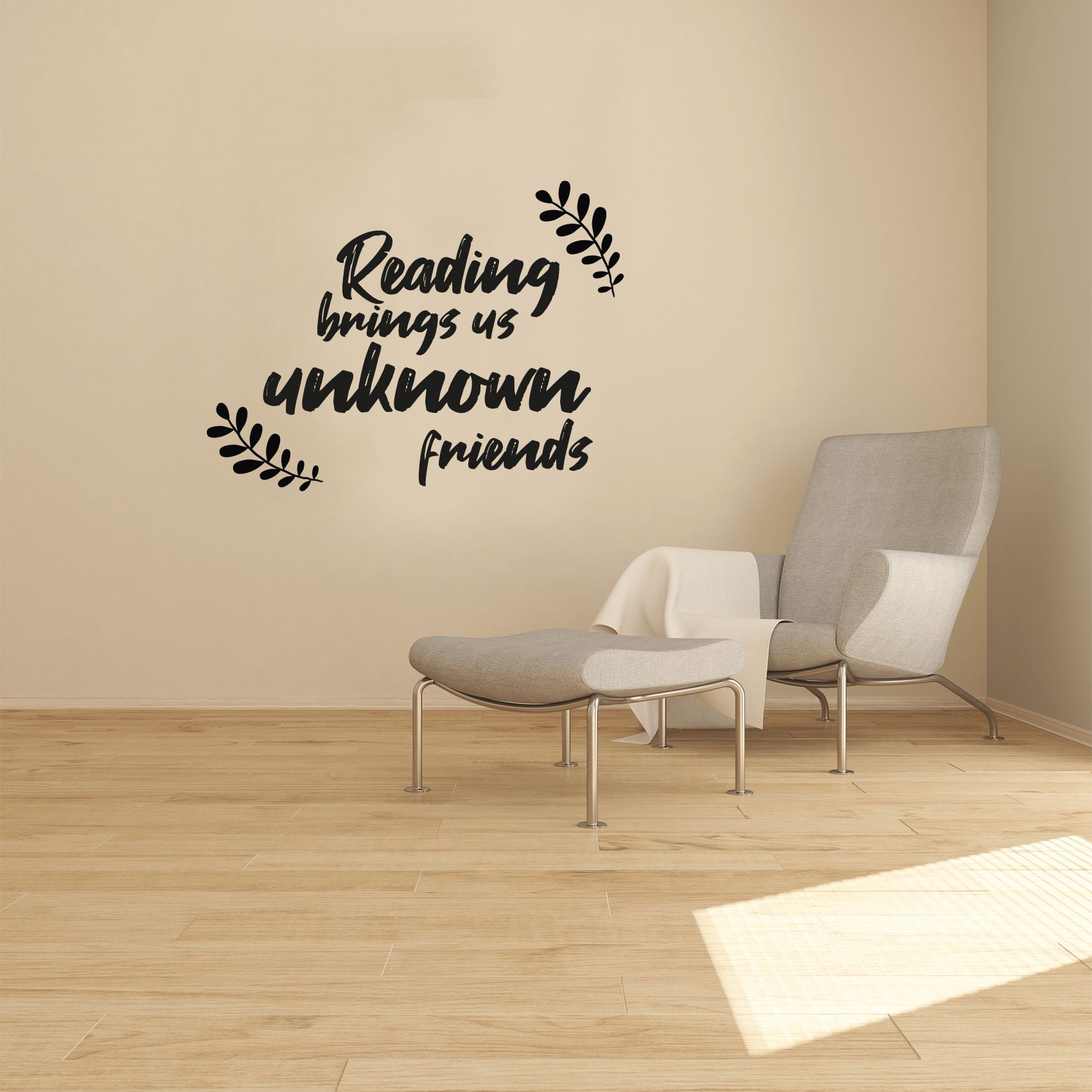 Reading Brings Us Unknown Friends - Reading Quotes Reading Hobby Vinyl Wall Art Sticker Wall Decal Home Library Area Reading Corner Boys Girls Kids Wall Décoration Design Décor Decal Size (24x40 inch) -
