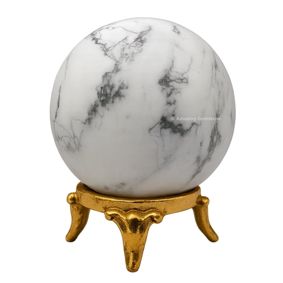 Howlite Crystal Ball Sphere 1.5" Inches