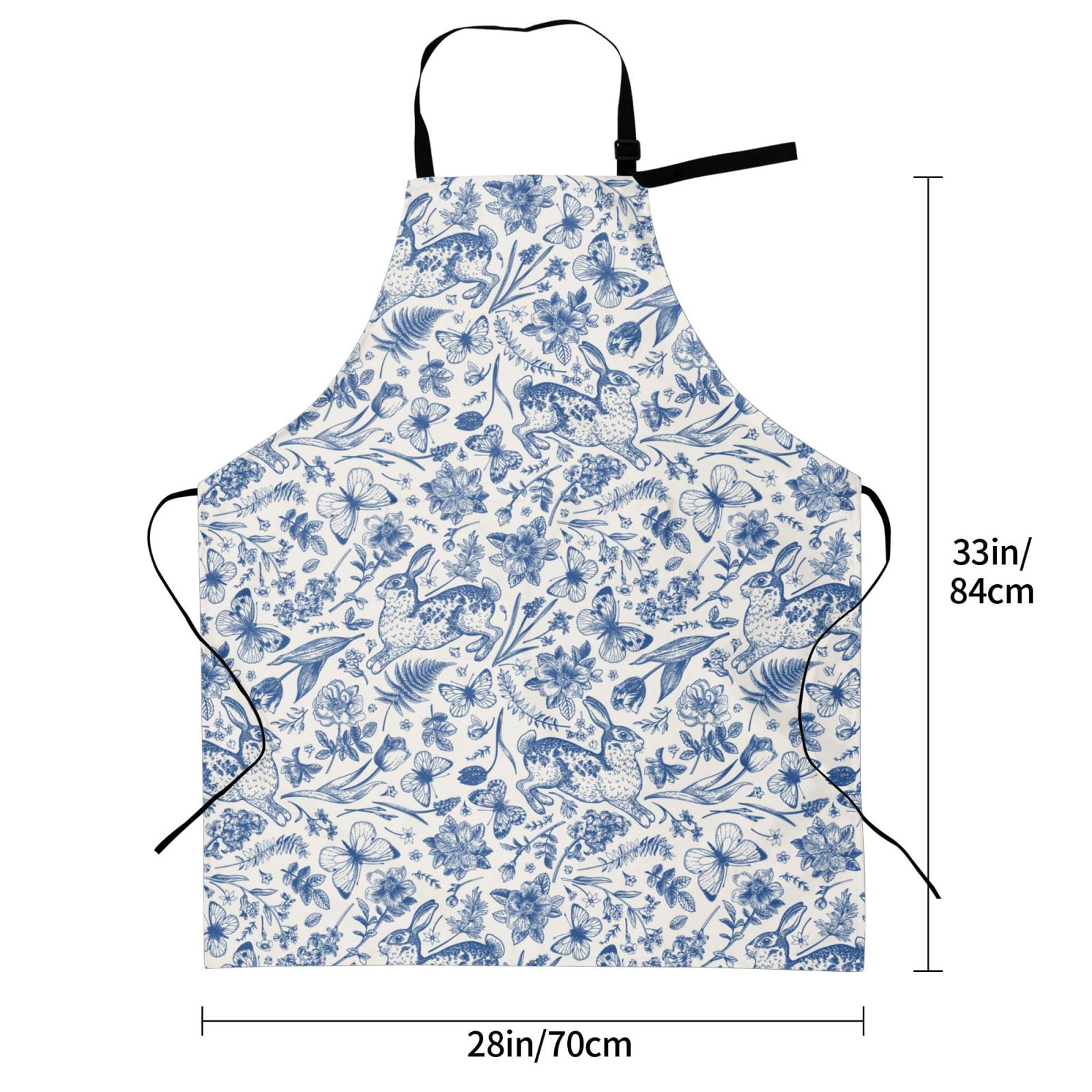 Kdxio Rabbit And Butterfly Apron with Pockets Adjustable Kitchen Aprons for Men Women Waterproof Aprons for Cooking,Drawing,Crafting, Baking Household Cleaning