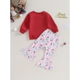 thumbnail image 5 of Christmas Outfits Toddler Letter Print Long Sleeve Sweatshirts + Plaid Flare Pant Sets 6M 9M 12M 18M 24M 3Y Kids Autumn Clothes, 5 of 10