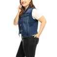thumbnail image 4 of Unique Bargains Women's Plus Size Chest Pockets Single Breasted Denim Sleeveless Jacket, 4 of 7