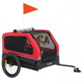 thumbnail image 2 of PawHut Dog Bike Trailer, Dog Cart Bicycle Carrier for S & M Dogs, Universal Bicycle Coupler, Flip-Down Ramp Tailgate, Support Up to 44 lbs, Red, 2 of 9