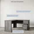 thumbnail image 3 of BELLEZE 60" L Shaped Home Office Desk with Storage Drawers - Kernville (Gray Wash), 3 of 7