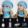 thumbnail image 4 of Wmkox8yii USB Heating Scarf Hat Set For Women Heated Beanie Hat and Neck Warmer Set 2-in-1 Warm Scarf Pom Knit Hat USB Heated Hat Scarf Set for Skiing Cycling, 4 of 8