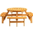 thumbnail image 3 of 8-Person Round Outdoor Dining Table | Accommodates Friends and Family | Crafted from Fir Wood | High Weight Capacity for Long-Lasting Use, 3 of 5