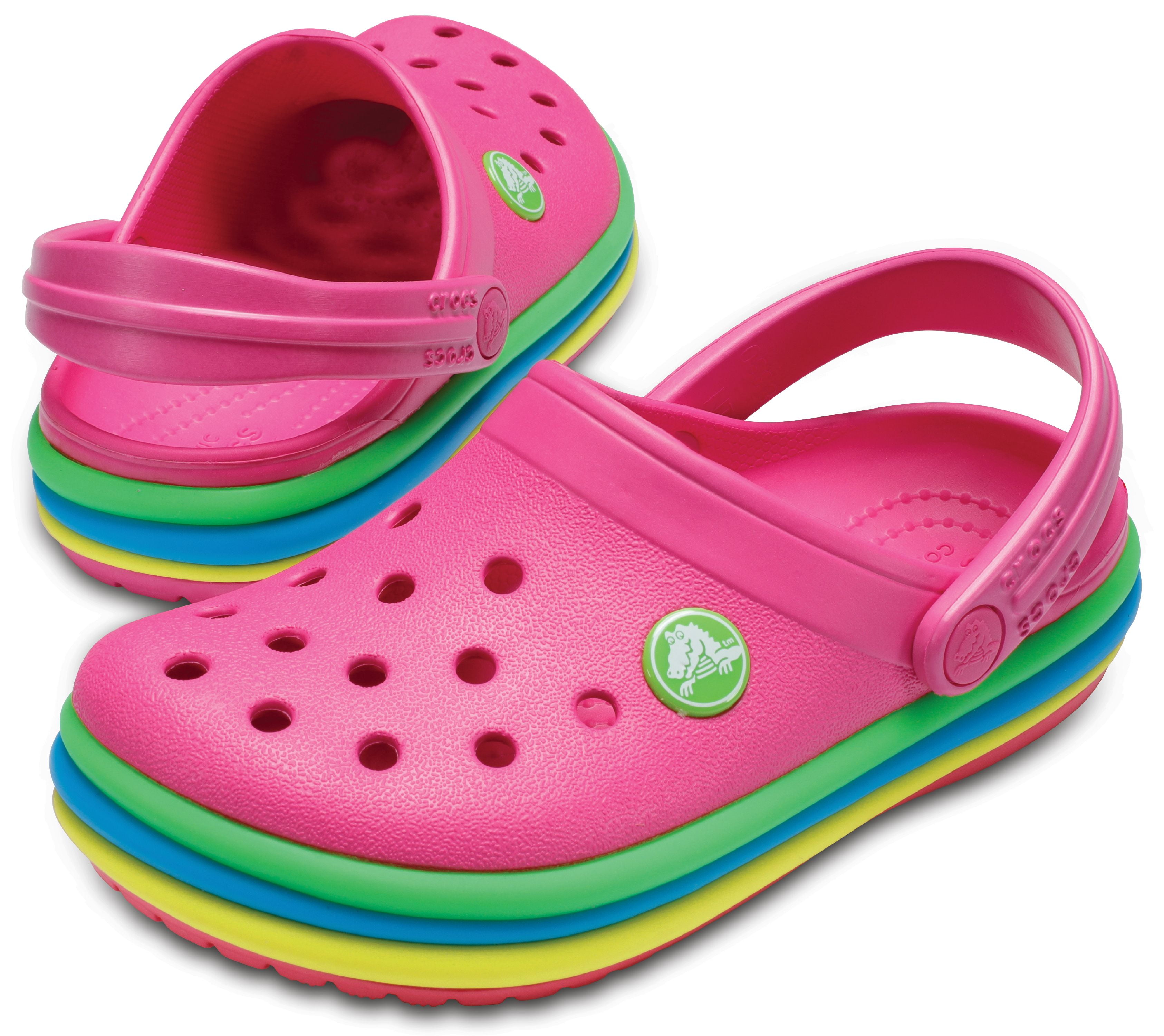 childrens rainbow crocs