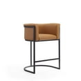 thumbnail image 1 of Manhattan Comfort Cosmopolitan 33.8 in. Camel and Black Metal Counter Height Bar Stool, 1 of 3
