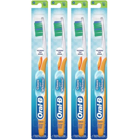 Pack of 4 New Oral-B 3D White Vivid 35 Soft Manual Toothbrush