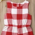 thumbnail image 3 of ITFABS Mommy and Me Matching Playsuit, Plaid Buttons Short Wide-Leg Playsuit, 3 of 7