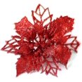 thumbnail image 3 of Flores decorativas para árbol de Navidad, paquete de 9 arbustos de flor de pascua artificiales rojos, regalo, 3 of 5