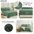 thumbnail image 4 of YEPCLUB 7-Piece Full Size Comforter Set,Green Reversible Bed in a Bag,All Season Solid Bedding Set with Sheets,Pillowcases & Shams, 4 of 6