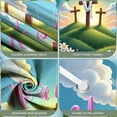 thumbnail image 4 of Wooden Cross He is Risen Banner Lily Flowers Easter Display Purple Flowers Sunrise Design Resurrection Backdrop for Easter Party Church Service Resurrection Sunday, 4 of 9